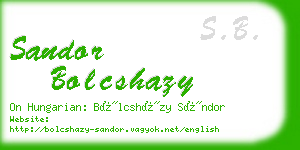 sandor bolcshazy business card